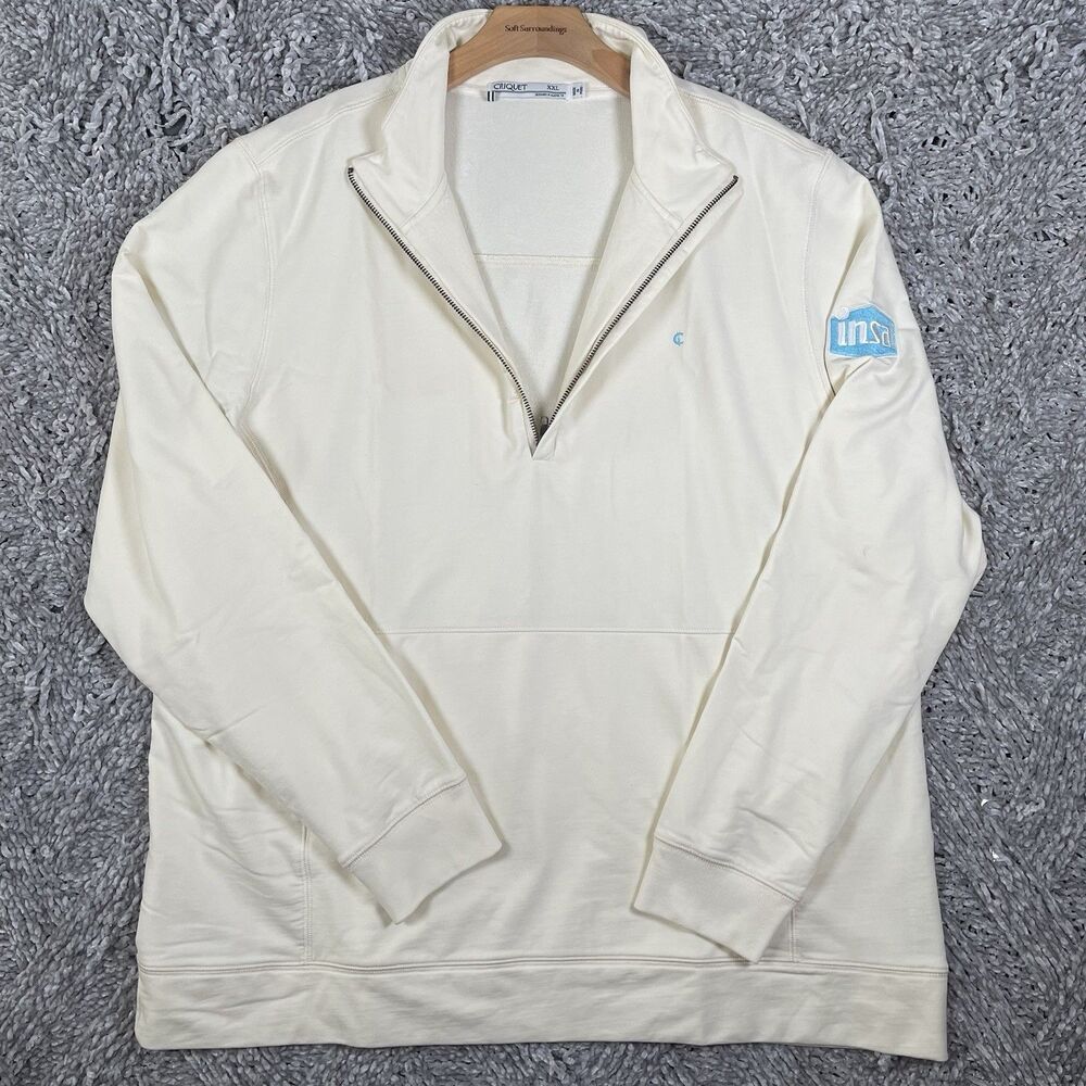 Criquet 1/2 Zip Pullover Men’s Size XXL Beige Long Sleeve Stretch Preppy Golf